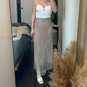 Chainmail long sequin skirt